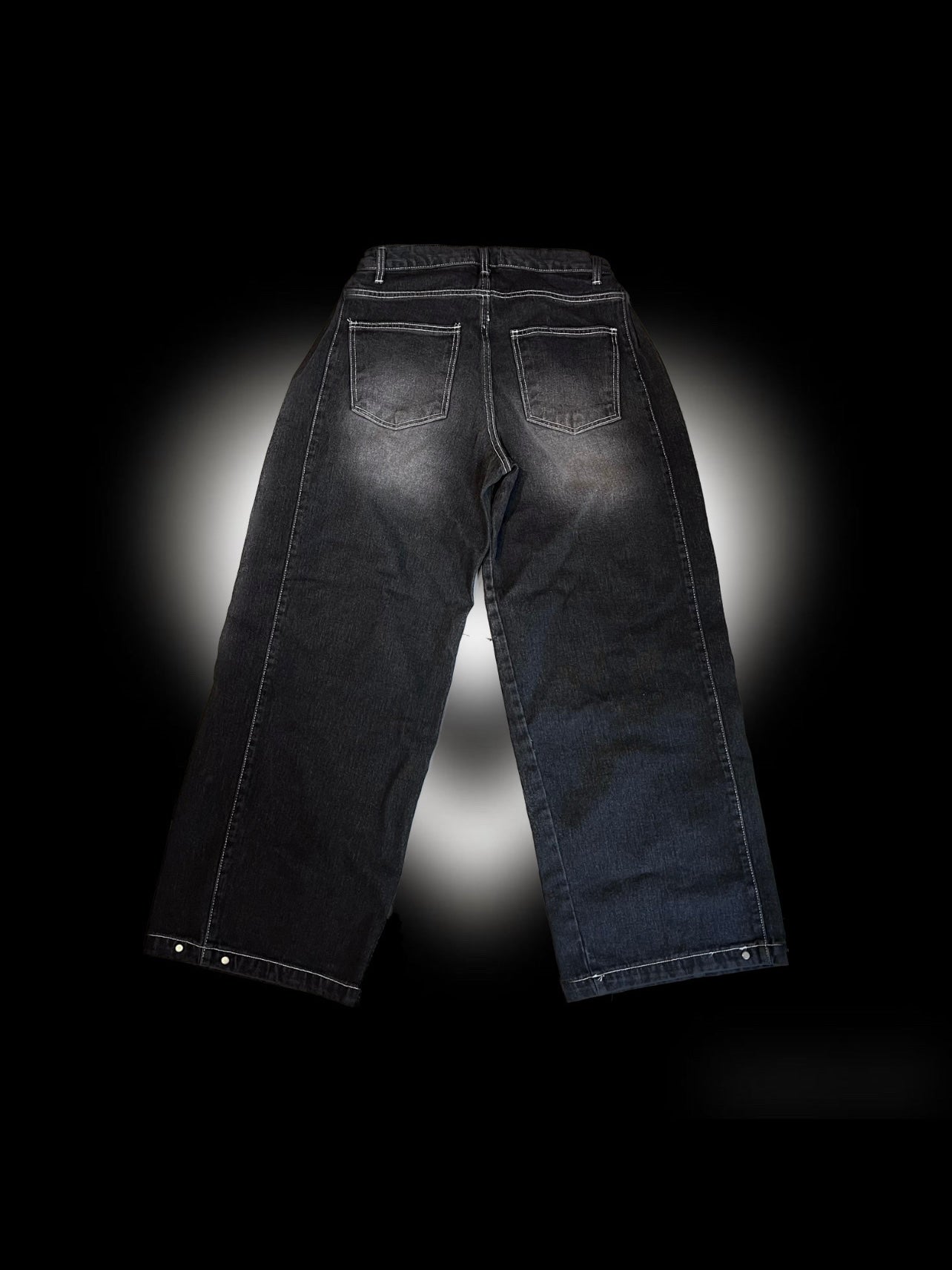 [unisex] 明線洗水啪鈕牛仔褲