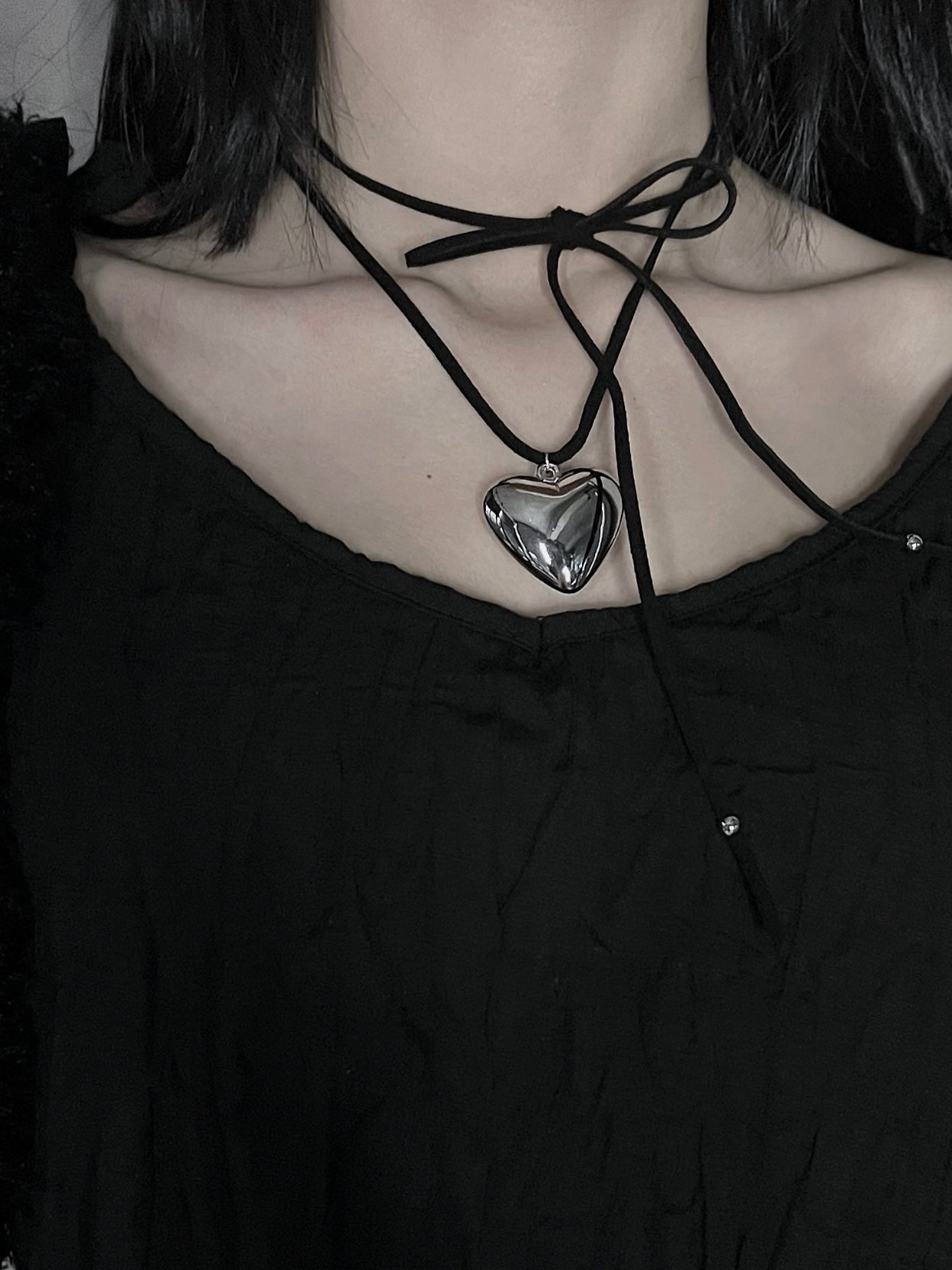 3way big heart necklace