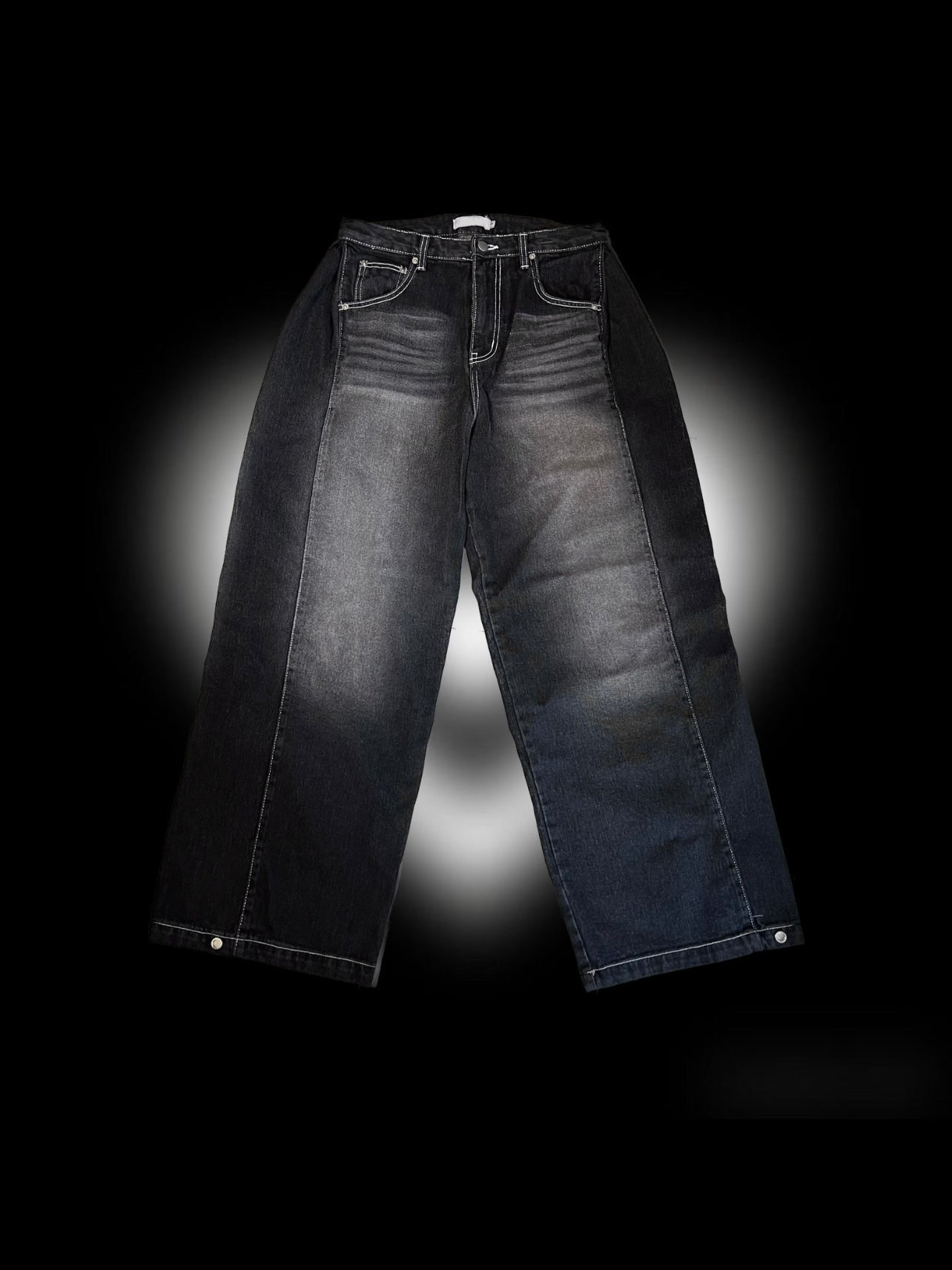 [unisex] 明線洗水啪鈕牛仔褲